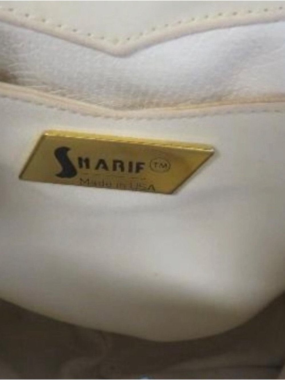 Vintage Sharif White Textured Leather Crossbody Evening Bag - Picture 4 of 4